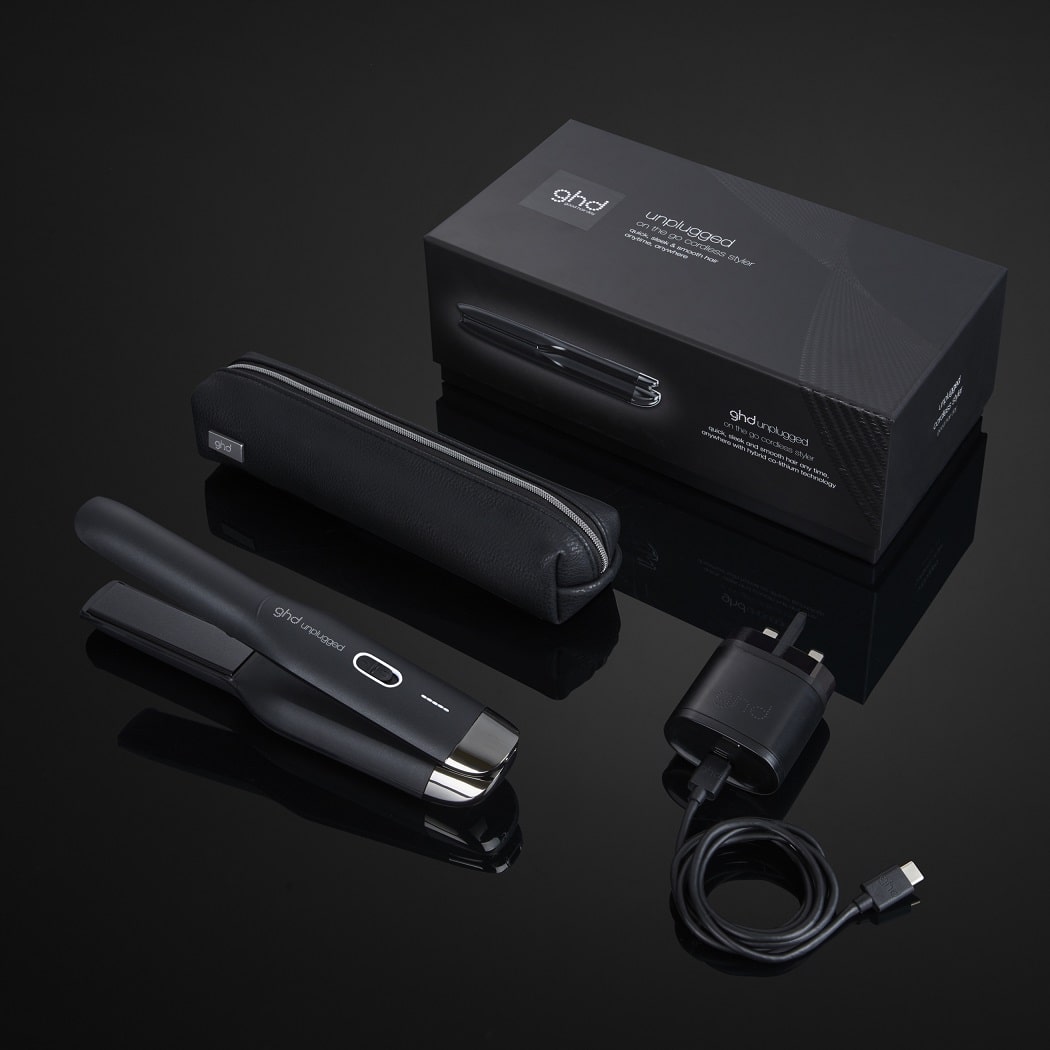 ghd unplugged hair straightener in matte black